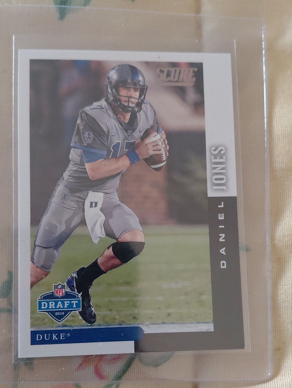 Daniel Jones Duke Football Trading Card - Gray/Blue
